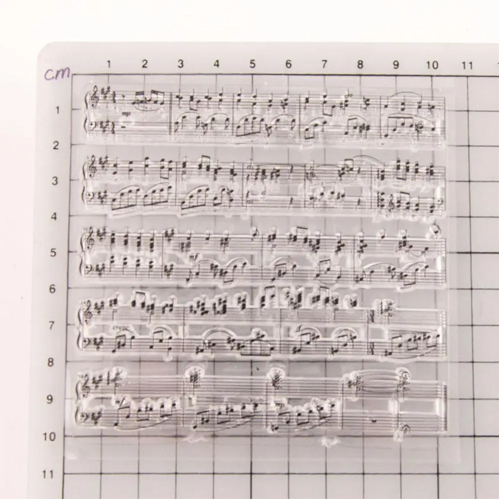 Music Notes Symbol Scrapbooking Seal Patterns Transparent Clear Silicone Stamp for DIY Photo Album Decorative