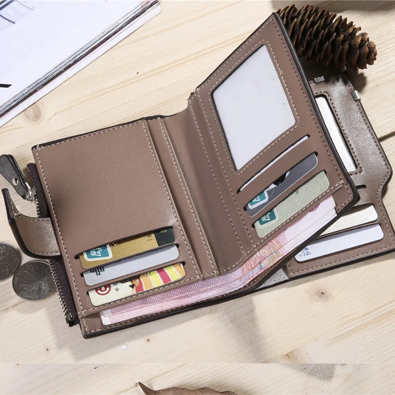 High-end ultra-thin leather mini card holder men's fashion short wallet  couple personality vertical driving license card holder - AliExpress