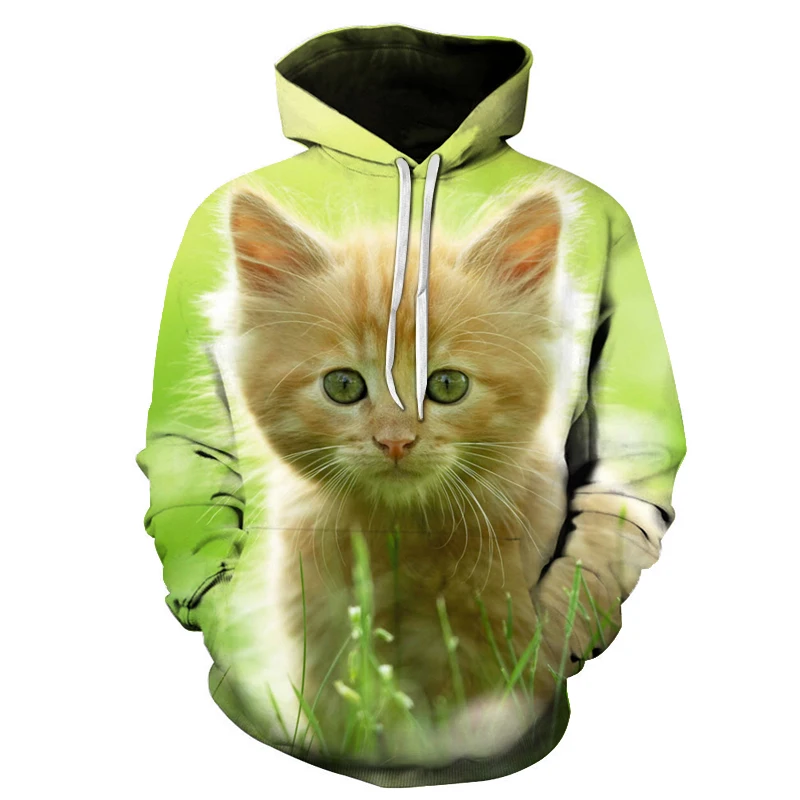 autumn new men women hoodies cute pet cat 3D digital print pullovers mens casual street long sleeves sweatshirts Asian size