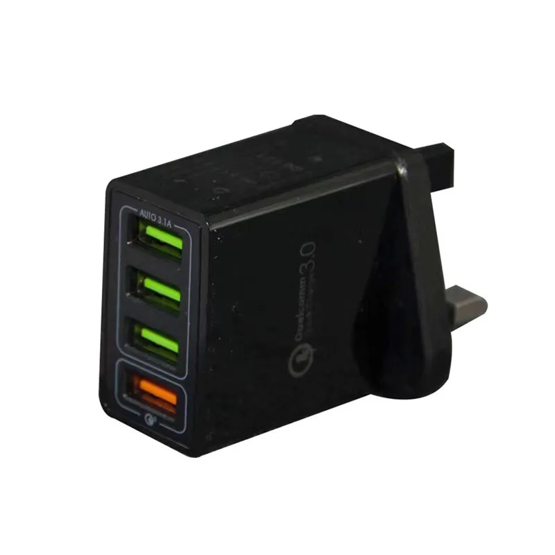 4 USB зарядное устройство 5 В 3,0 А высокая мощность двойной Quick Charge Быстрая зарядка QC3.0+ 2.4A многопортовое зарядное устройство для мобильного телефона EU/US/UK