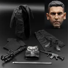

1/6 Scale Male Figure Accessory TW003 Frank Castle Jon Bernthal head clothing & weapon for 12'' Action Figures