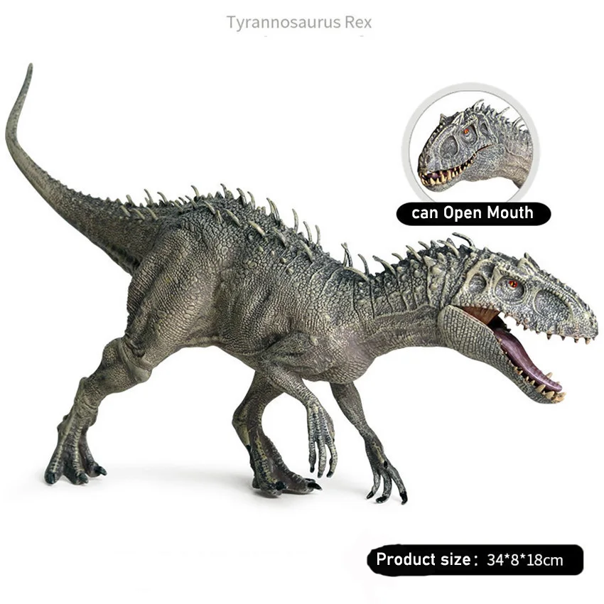 Large 34x8x18cm Jurassic Indominus Rex Action Figures Open Mouth Savage Tyrannosaurus Dinossauro World Animals Model Kid Toy | Игрушки и
