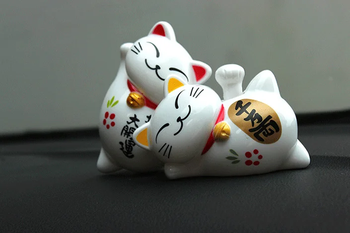 1 шт. 10*6*7 см Солнечная энергия Lucky Cat авто украшение автомобиля украшения для дома