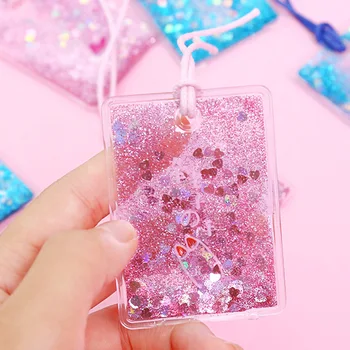 

Flowing Sequins Gift Oil Giltter Pink Blue PVC Book Page For Girls Kids Creative Cute n Student Supply Bookmark