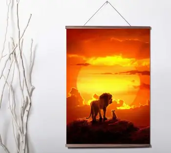 

The Lion King MovieArt Canvas poster decoration painting with solid wood hanging scroll