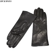 Кожаные перчатки, новинка, женские кожаные тонкие перфорированные перчатки без подкладки, весна и лето, водительские перчатки из козьей кожи