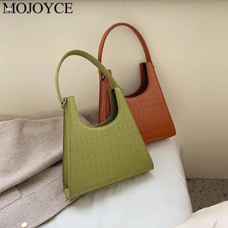

Fashion Casual New Solid Color Stone Pattern PU Leather Crossbody Bags For Women Designer Retro Handbags Shoulder Hand Bag Tote
