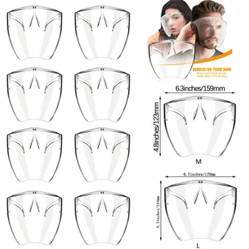 

10PCS Safety Face Shield Transparent Goggles Screen Mask Visor Eye Protection Glasses Anti-fog Protective Face Mask Dropshipper