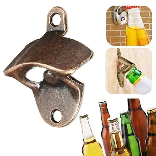 

AA Vintage Bronze Wall Mounted Opener Wine Beer Soda Glass Cap Bottle Opener Kitchen Bar Gift