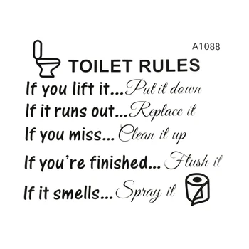 

Toilet Rules Bathroom Removable Wall Sticker Vinyl Art Decals DIY Home Decor