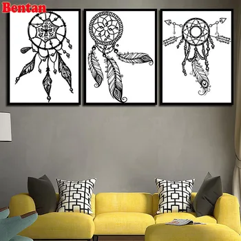 

3 Piece 5D DIY Diamond Painting Nordic Simple Dream Catcher Diamond Embroidery Cross Stitch Kit Diamond Mosaic Decoration