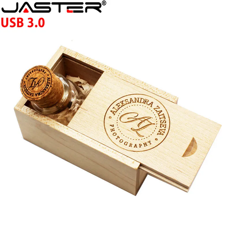 JASTER USB 3 0 стеклянная бутылка для дрифта с пробкой флеш накопитель флешка 4 ГБ 8 16 32 64