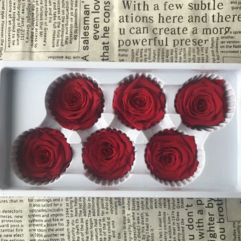 

Immortal Flower 5-6cm Rose Head Simulation Flower Wedding Christmas Decoration Props Gift Box Eternal Flowers 6PCS / BOX