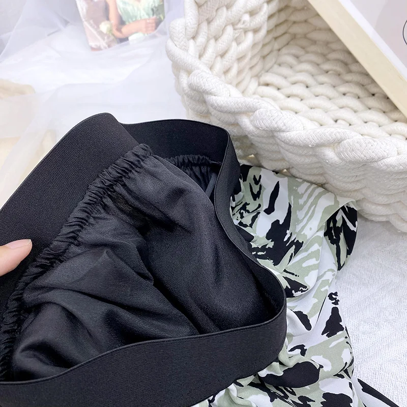 Cotton Summer Mid-calf Skirt Women Heart A Line Stylish Skirt Sweet Elastic Waist Loose Love Print Skirt Elegant Umbrella Skirts maxi skirts for women