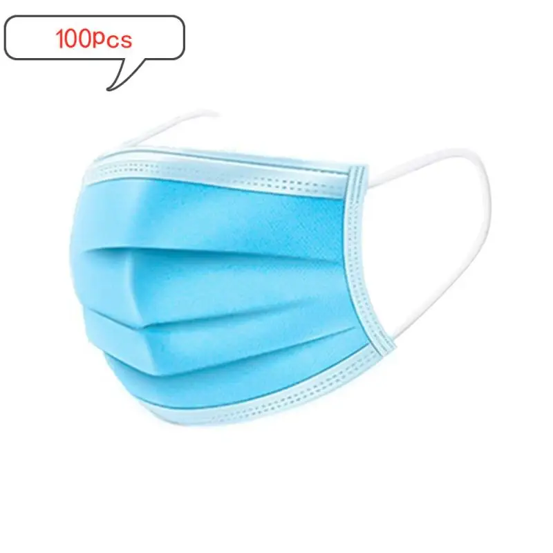 

50pcs/100pcs Face Mouth Anti Dust Mask Disposable Protect 3 Layers Non-woven Dust Filter Filter Dustproof Earloop Mouth Masks