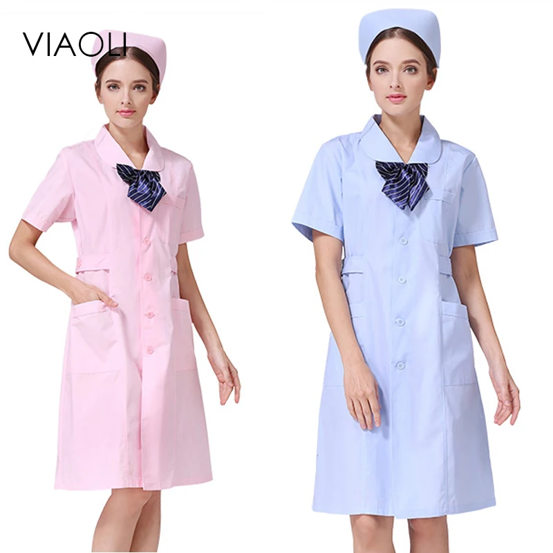 Viaoli Jaleco White Lab Coat Medical Uniform Nurse Services Clothing Polyester Protect Hospital Medical Dress Uniformes Clinicos