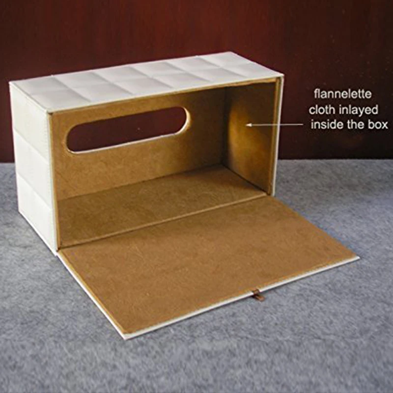  PU Leather Cosmetic Bag Box Handkerchief 25x14x9.5cm (Gold)