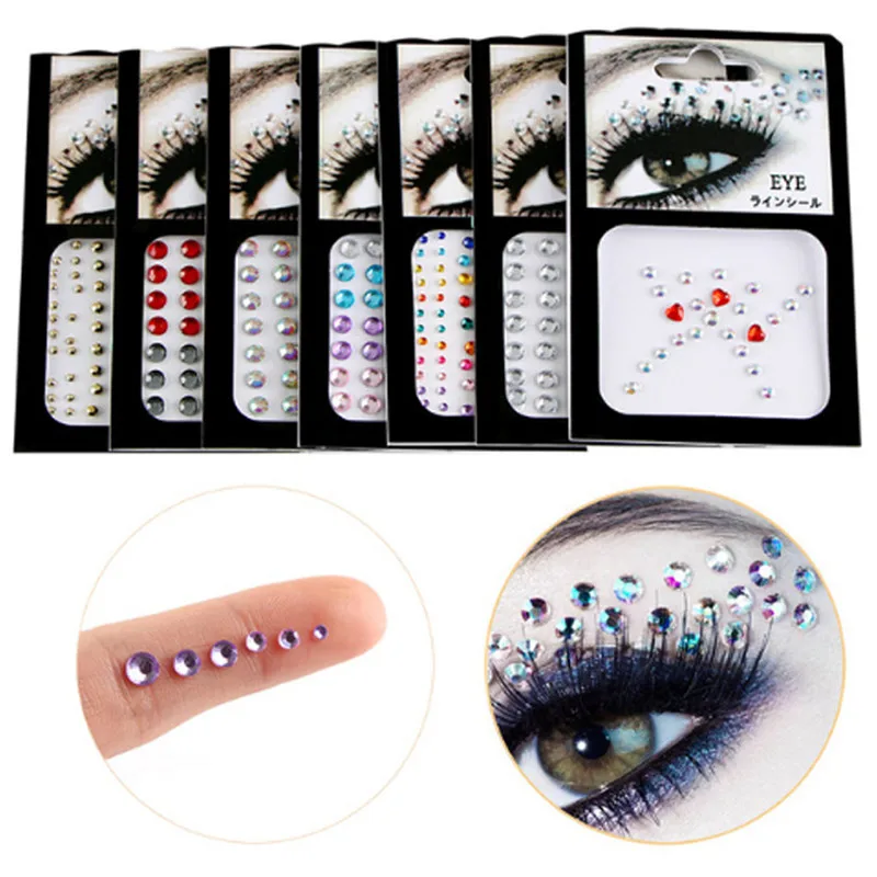 

1pc Adhesive Face jewels Gems Temporary Tattoo Eyes Jewels Festival Party Body Gems Rhinestone Flash Tattoos Stickers Body DIY