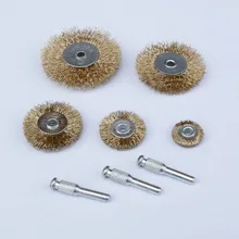 Стержень плоские проволочные катушки набор полировки ржавчины удаление стальная проволочная щетка полировка желтая стальная проволочная щетка