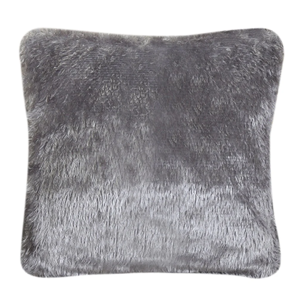 43x43 см Плюшевые наволочки пушистый искусственный мех лохматый чехол для подушки для дома мягкий стул диван украшения товары бренд - Цвет: Grey