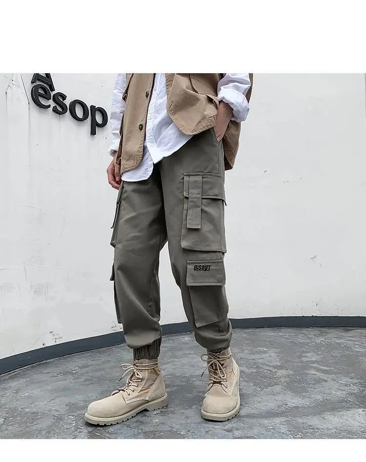 green cargo pants men HOUZHOU Black Cargo Pants for Men Joggers Sweatwear Men's Cargo Trousers Male Khaki Japanese Streetwear Techwear Hip Hop 5XL cargo trousers