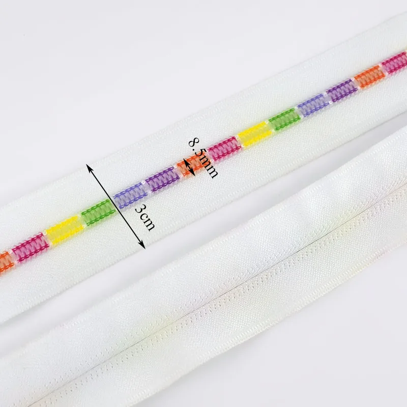 Meetee 2/5/10meters 5# White Colored Teeth Coil Nylon Zippers for Sewing Bags Garment Decor Zip DIY Repair Accessories ZA026 - Цвет: Color