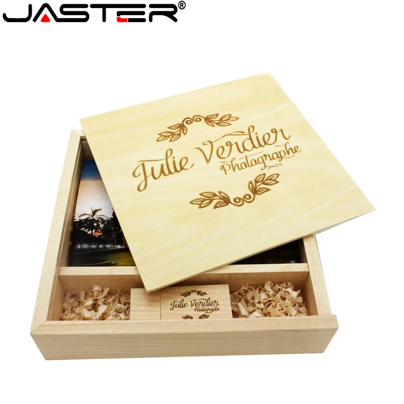  JASTER Free custom logo Photo Album Wooden USB+Box usb flash drive Memory stick Pendrive 4GB 16GB 3
