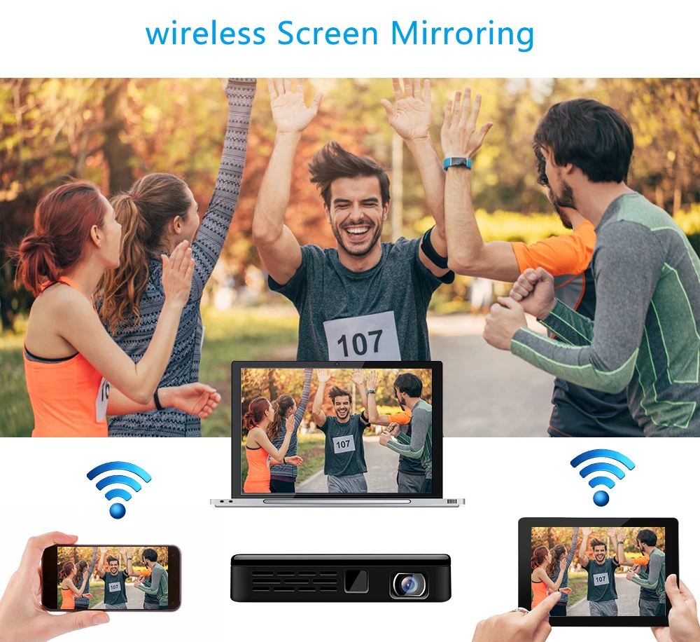  Vivicine Support 4K Mini Projector4000mAh batterySupport Miracast Airplay Handheld Mobile Projector