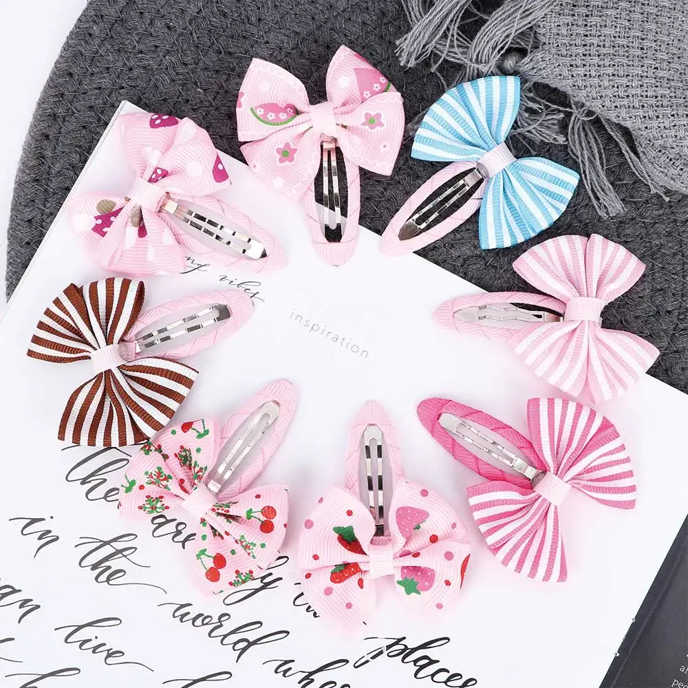 Детские заколки для волос в полоску 8 шт./компл. разноцветные цветочные