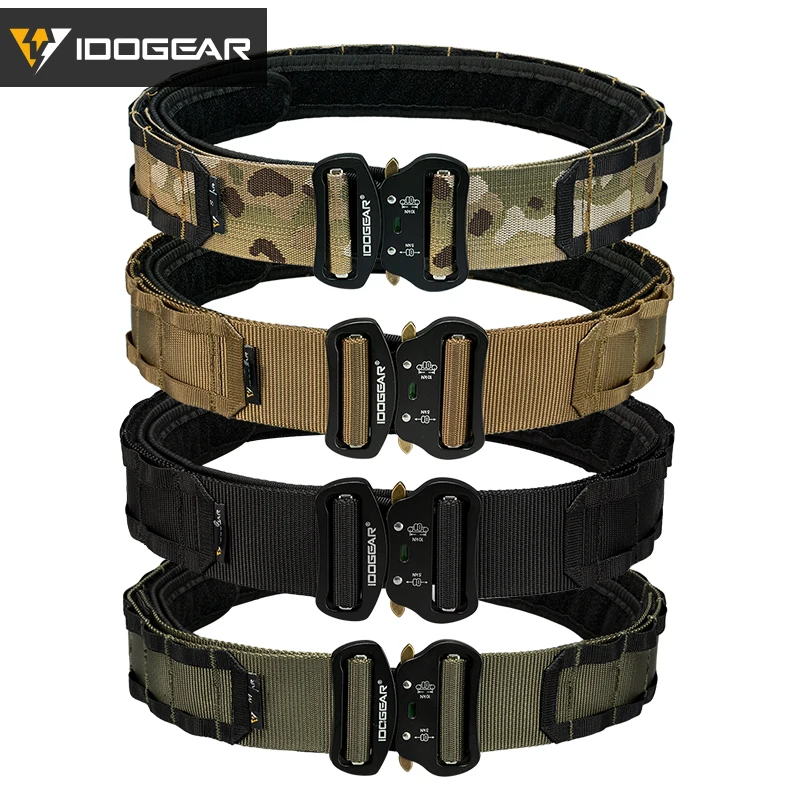 IDOGEAR Tactical 2 inch Belt Combat Quick Release Buckle MOLLE Military