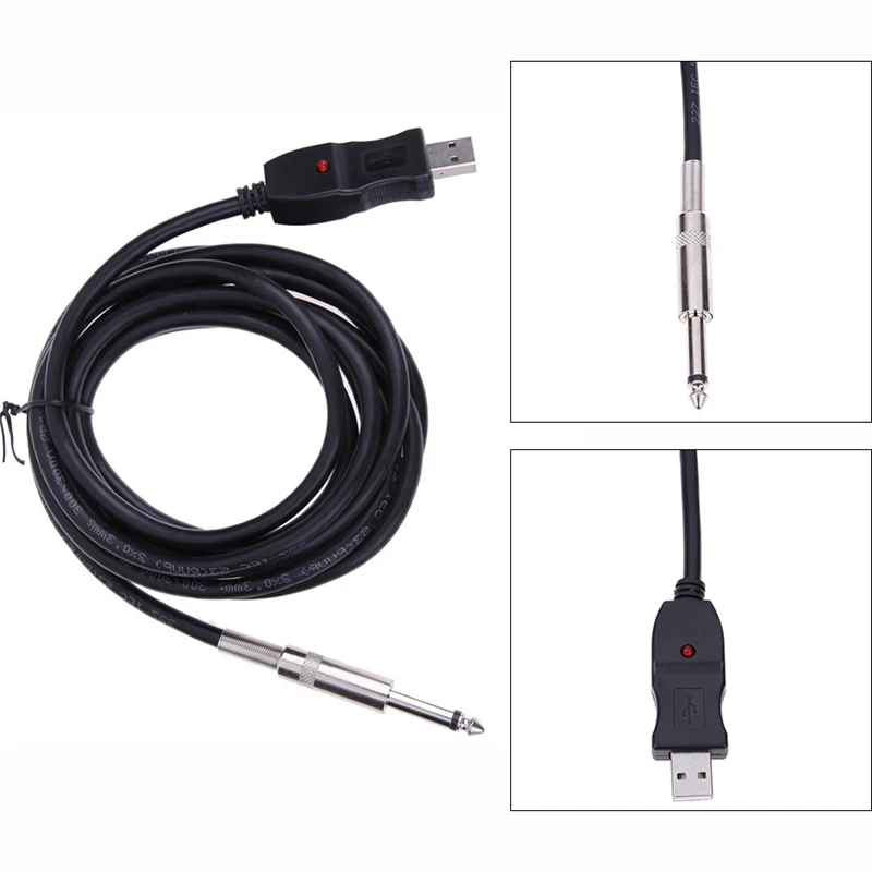 ABKT-W780 3M бас-гитары 1/4 ''6,3 мм разъем USB Подключение инструмент кабель адаптер USB кабель для гитары