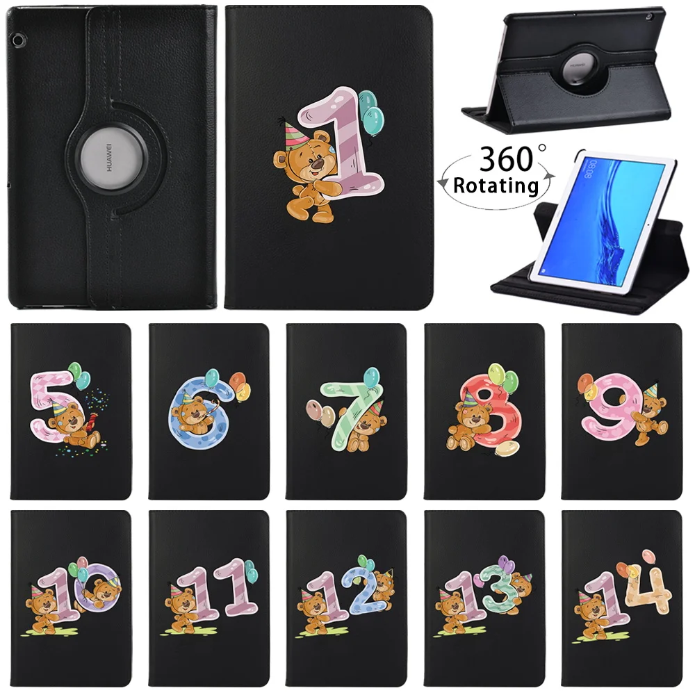 

For Huawei MediaPad T3 10 9.6inch AGS-L09-L03 W09 Leather Cover 360 Rotating Tablets for MediaPad T5 10 10.1" Smart Tablet Cover