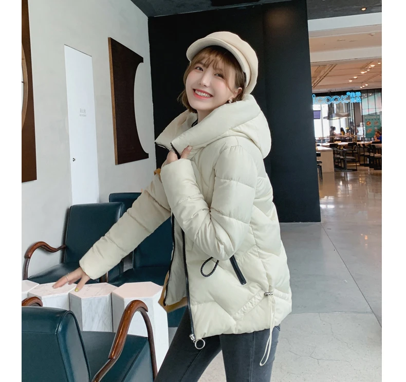 Бренд плюс размер M-6XL женские зимние куртки пальто Толстая теплая куртка с капюшоном Повседневная однотонная верхняя одежда куртки пальто для женщин LK032