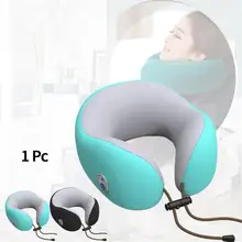 Вождения Nap путешествия Офис электрический терапии подголовник Массажная подушка для шеи, Портативный мягкий шеи Поддержка отдыха U Форма спальный