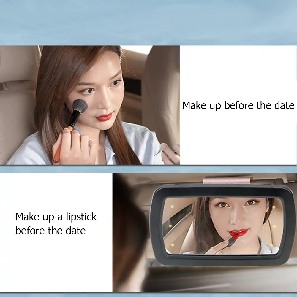Leepee Makeup Sun Shading Cosmetic Mirror Vanity Mirror Automobile Make Up Mirror With Led Lights Universal Car Sun Visor Mirror Interior Mirrors Aliexpress