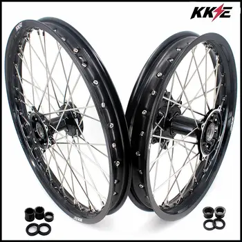 

KKE 21 & 19 MX Casting Wheels Set for Honda CRF250R 2004-2013 CRF450R 2002-2012 Black Dirt Bikes