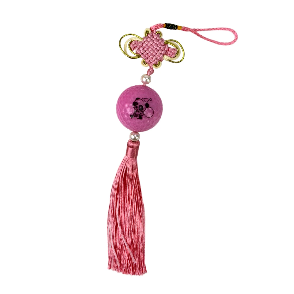 Traditional Handcraft Knitted Chinese Knot with Golf Ball - Hall Door Office Car Hanging Decor Golf Gift Golf Accessoires