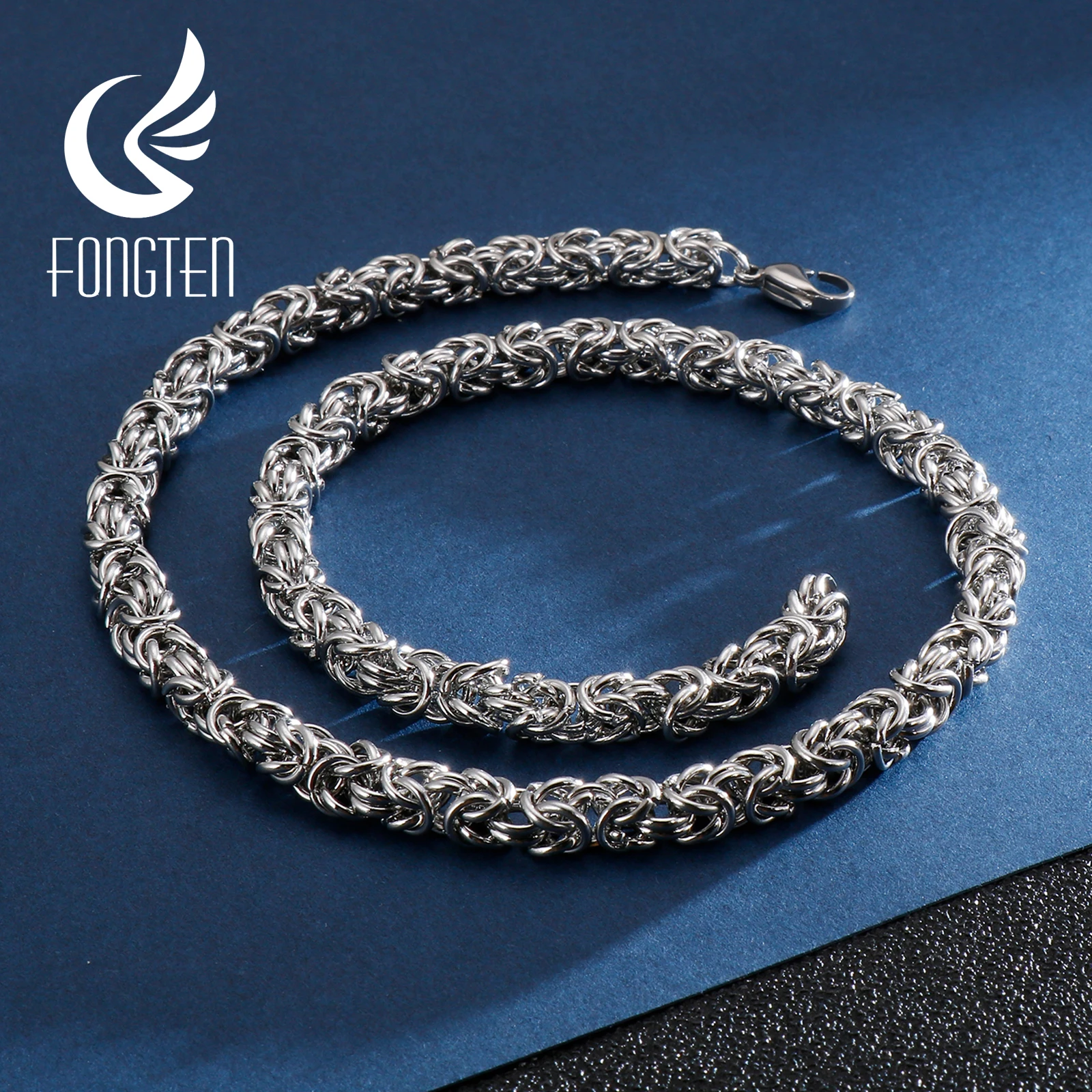 Fongten Collana Irregolare Color Argento Pesante Da Uomo Hip Hop Speciale Gioielli Moda Maschile Vichingo Collane A Catena Lunga