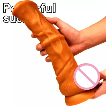Sexy HugeDildo GoldHorse Cock Big Dildo Animal Dildos for Woman Masturbator Silicone Anal Sex Toys for Couple flirt Sex Products 5