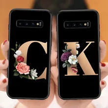 Flowers name Case For Samsung S7 Edeg S8 S9 Plus Marble Soft TPU Cover Support Wireless Charging For Samsung S10 Lite S10 Plus