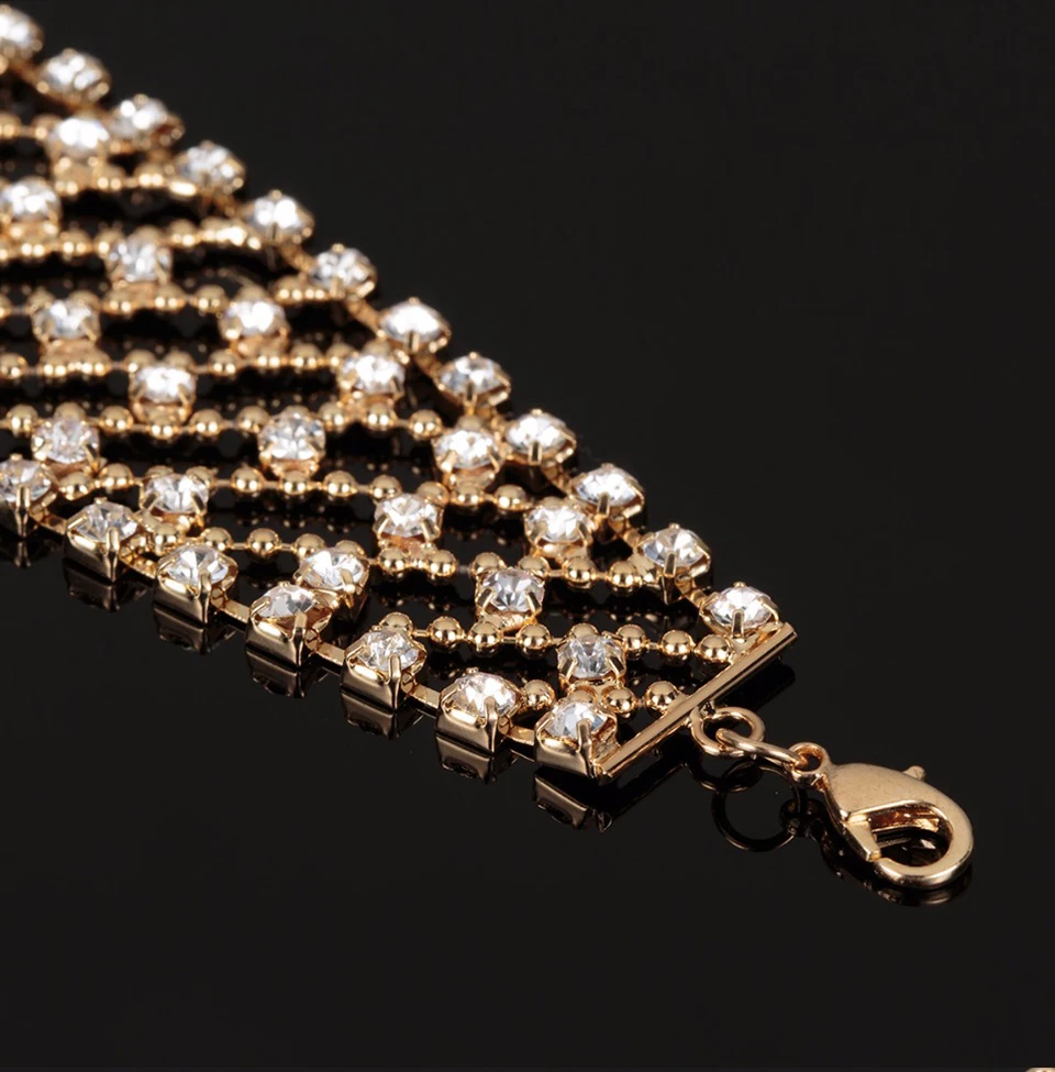 Роскошные браслеты с кристаллами для женщин, серебряные браслеты и браслеты для женщин, свадебные ювелирные изделия, винтажные браслеты B128 YEJEWEW