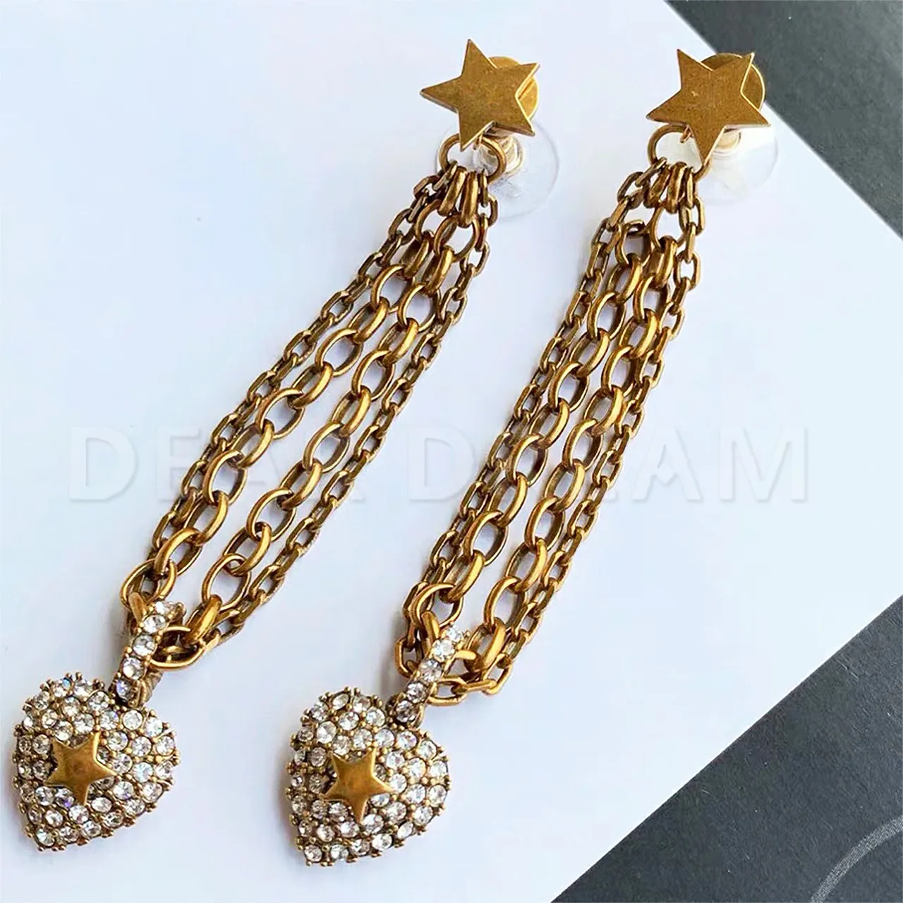 

Love Star Chain Tassel Pretty Dangle Earring Jewelry New Design for Women Earrings Jewelry Accessories Pretty Gift
