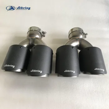 

1PC sebring Official Sandblast pipe matte black carbon fiber car modified muffler tail throat exhaust pipe for BW series