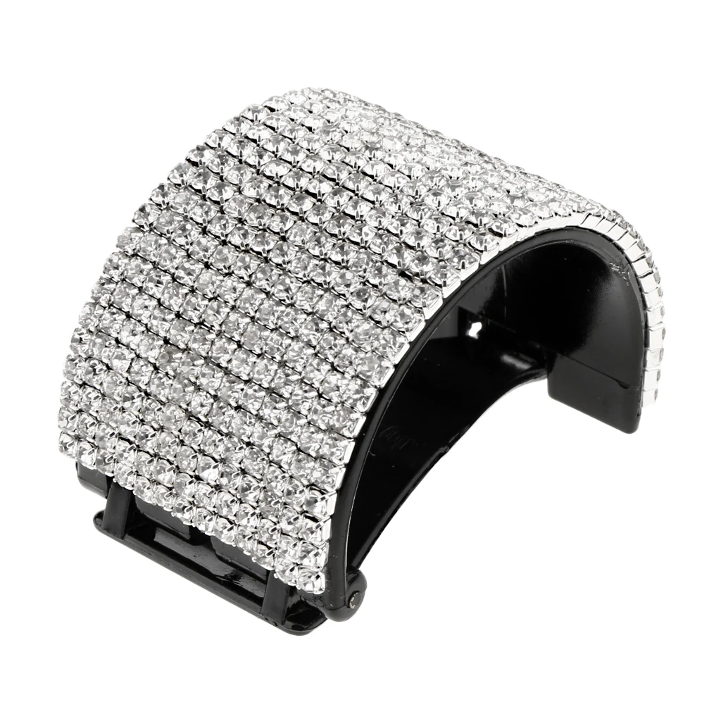 Women Girls Rhinestone Hair Clip Glitter Hair Barrette Full Rhinestone Teethed Hair Cuff Ponytail