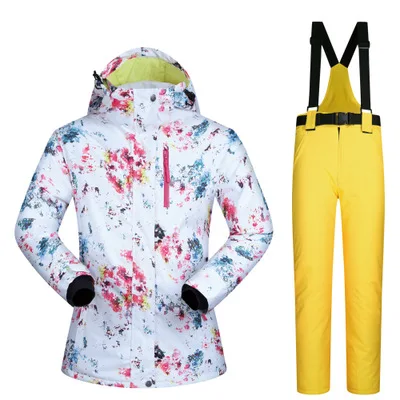 Winter Suit Women Ski Suit Snowboard Jacket Pant Super Warm Female Windproof Waterproof Outdoor Sport Wear Hooded Skiing Coat