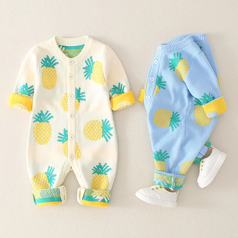 

Baby Girls Rompers Autumn Casual Newborn Clothing Infantil Bebes Outfits Solid Knitted Children's Overalls Long Sleeves Sweaters