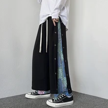 

2022 spring breasted sweatpants men's loose straight casual pants