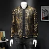 Luxe noir or imprimé fête veste tenue Club Bar manteau hommes Casaca Hombre 2022 printemps nouveau Jacquard Bomber vestes hommes vêtements ► Photo 2/6