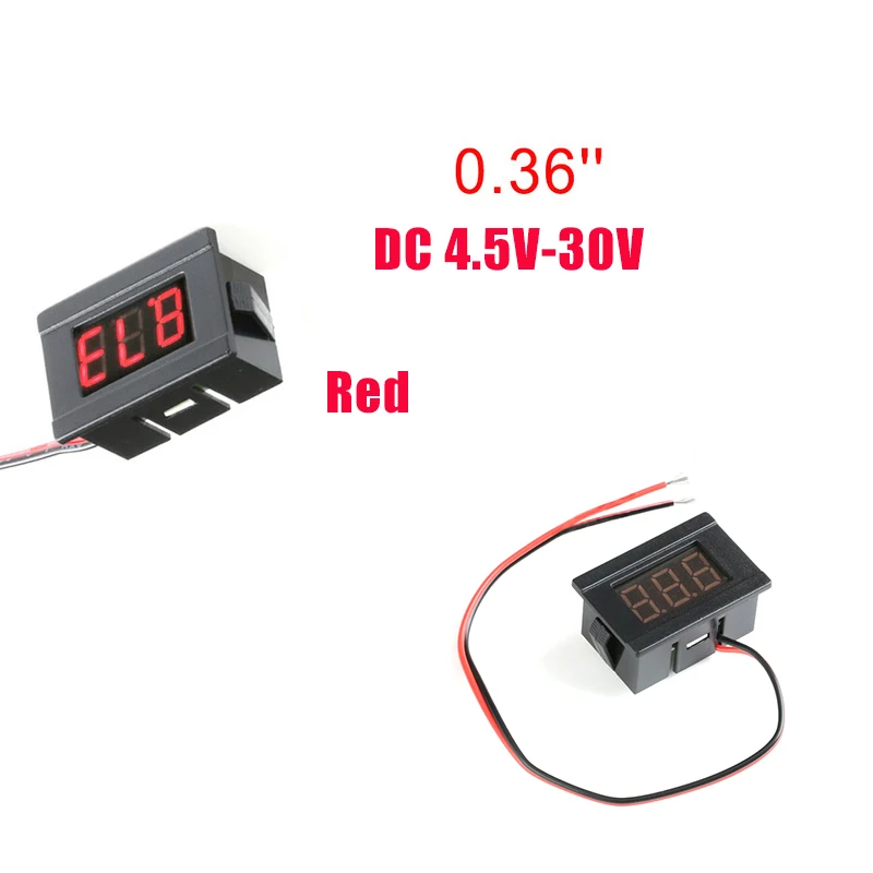 Mini-Digital voltmeter Gleichstrom 4,5 V bis 30V Voltmeter Spannungs feld  messer für 6V 12V 24V Elektromobil Motorrad Auto 0.56 ''0.36'' - AliExpress