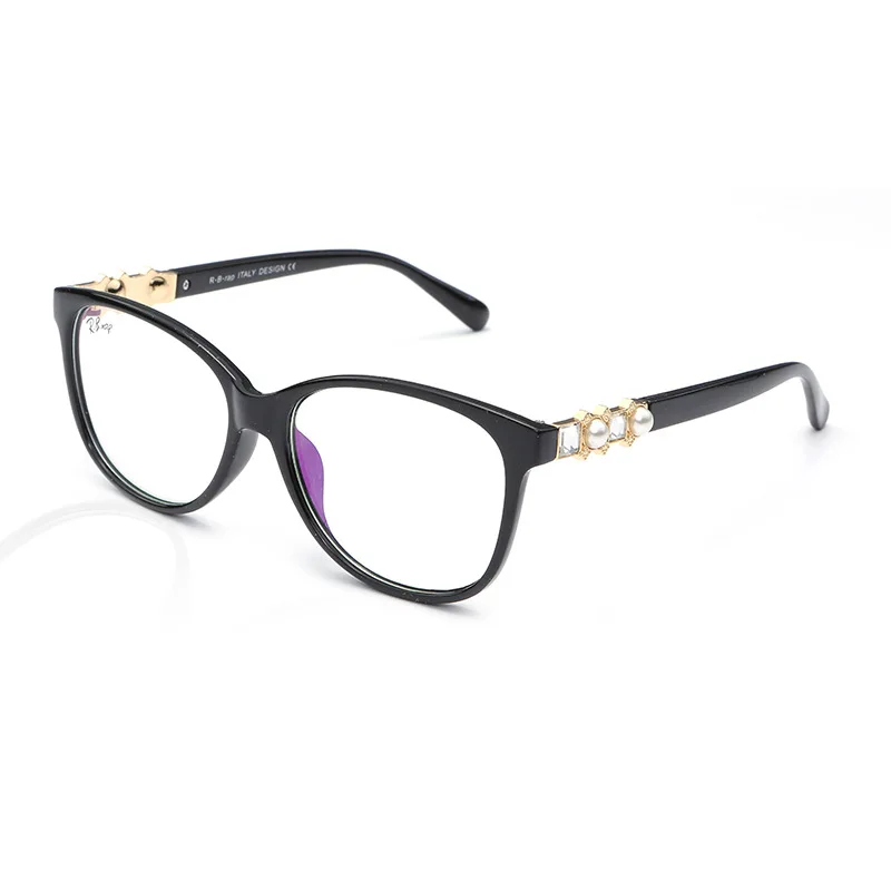 

2020 New Pearl Diamond Women's Reading Glasses Optical Mirror Glasses Full Frame Anti-Blu-ray Anti-radiation
